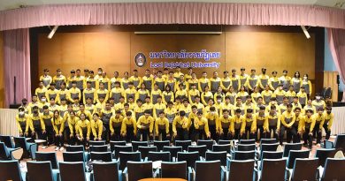 อธิการบดี มรภ.เลย ให้โอวาทและมอบชุดกีฬา แก่นักกีฬาและผู้ฝึกสอนผู้ควบคุมทีม ร่วมแข่งขันกีฬา ม.แห่งประเทศไทย 48