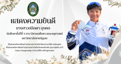 แสดงความยินดีกับ นางสาวสลิลดา มุงคล นักศึกษาชั้นปีที่ 3 สาขาวิชาพลศึกษา คณะครุศาสตร์ ผลงานด้านกีฬาวอลเลย์บอลชายหาดในระดับชาติและนานาชาติ